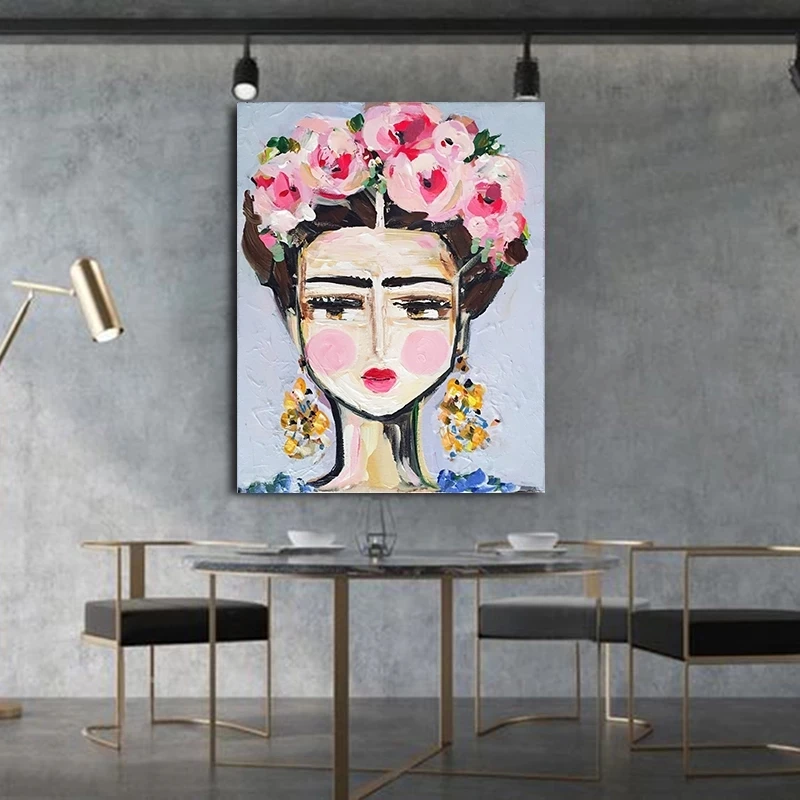 

Modern Abstract Woman Portrait Canvas Painting Impressionist Posters and Prints Cuadros Wall Pictures for Living Room Home Decor