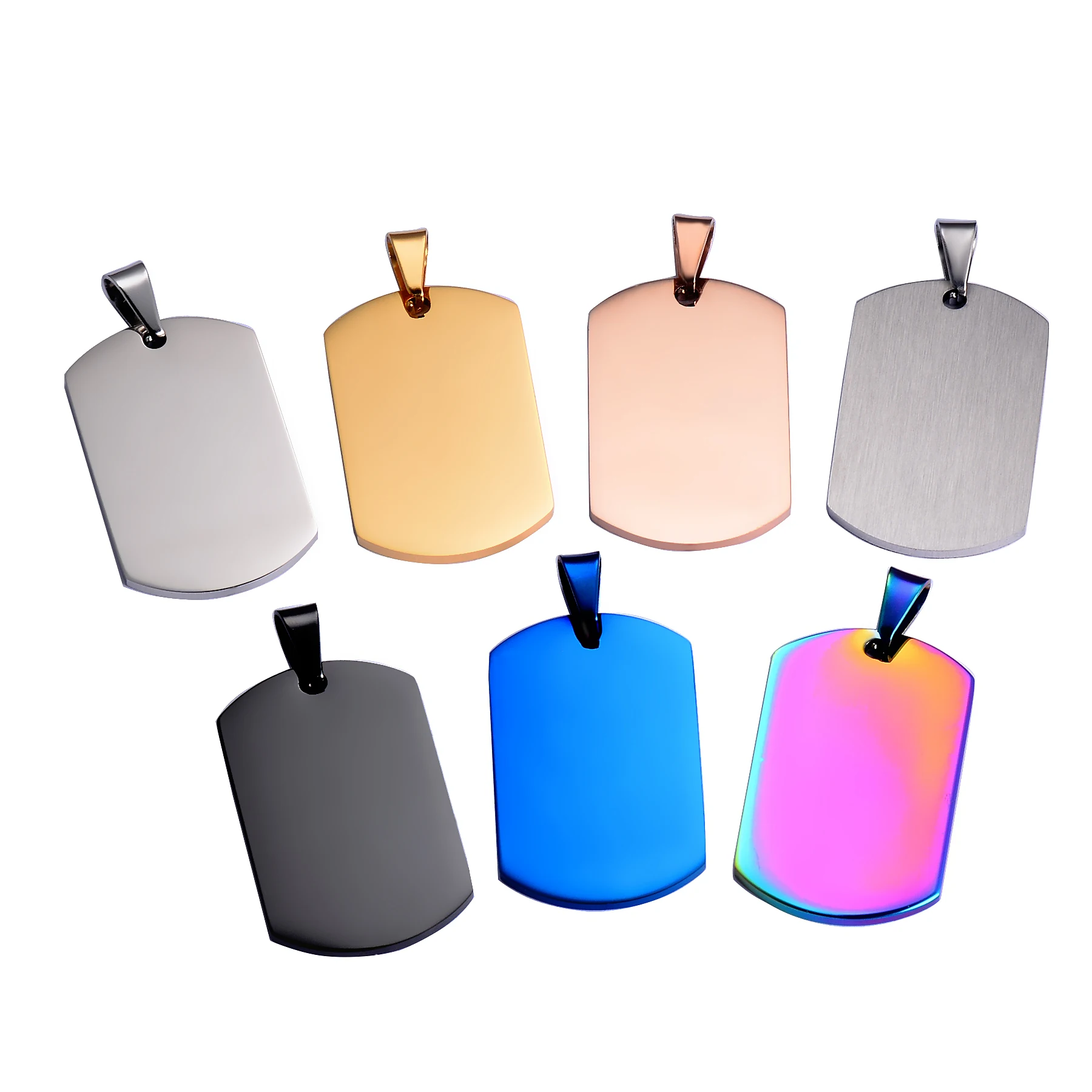 5Pcs/lot Stainless Steel  ID Dog Tags Necklace Military Army ID Pendant Jewelry Wholesale Dropship