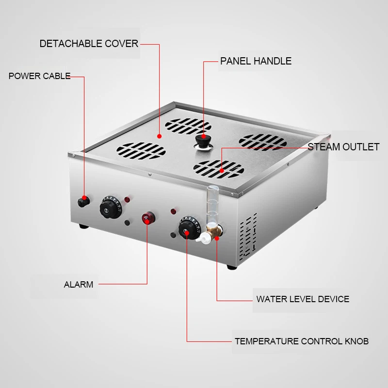 4 ثقوب الفولاذ المقاوم للصدأ التجاري مبخرة كهربائية وعاء تبخير فرن الكعك الخبز باخرة آلة cage باخرة