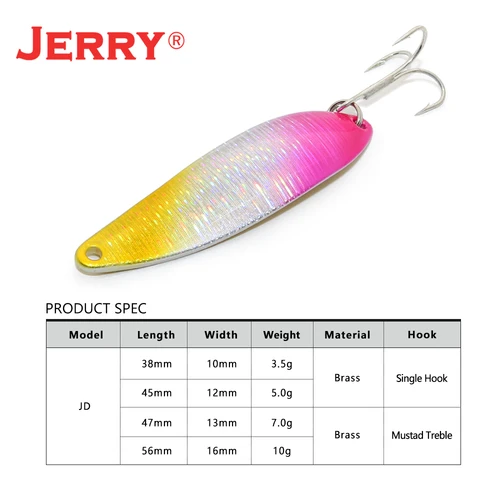 Imagen 2 del producto Señuelo de cuchara Artificial Jerry JD, de Metal fundido cebo de Pesca Jigging, aparejos de Pesca para salmón, Zander, 7g, 10g