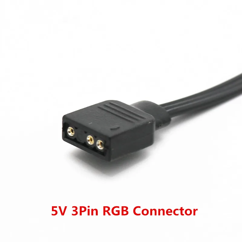 Angitu 3pin RGB 5 فولت مروحة كمبيوتر LED شريط تمديد كابل اللوحة الأم ضوء التحكم موصل ul 1007 22awg-50cm