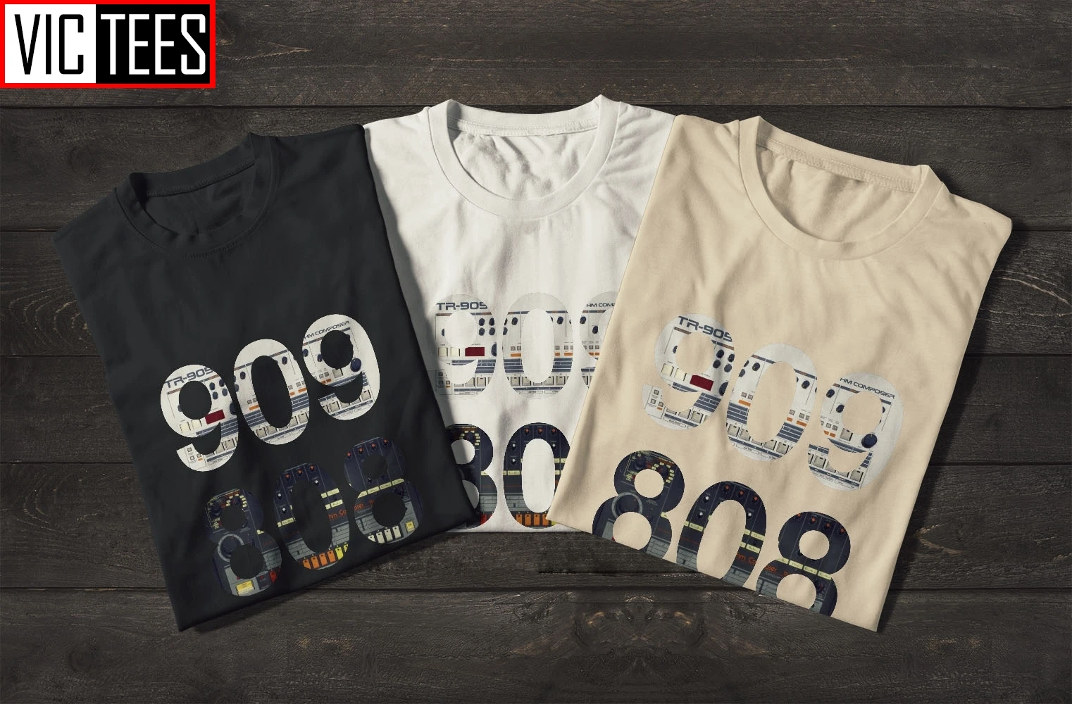 Roland 909 808 303 Classic Synth Drum Machine T Shirt Men Clothing 100% Cotton Tops Crew Neck Printed Tees