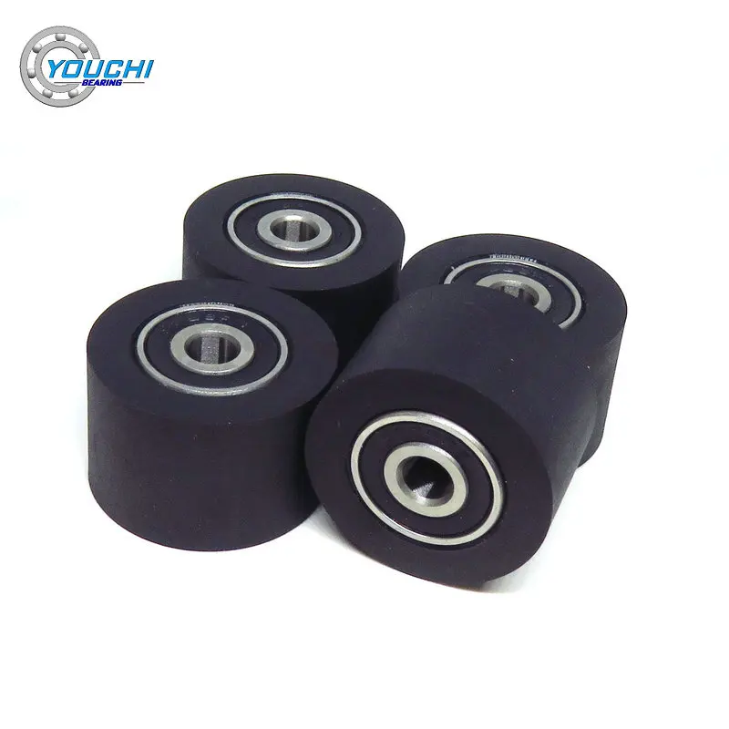 1pcs 30 mm Polyurethane Coated Roller With Double 626RS Bearings 6x30x20 mm PUT62630-20 Mask Machine Soft Rubber Guide Wheels