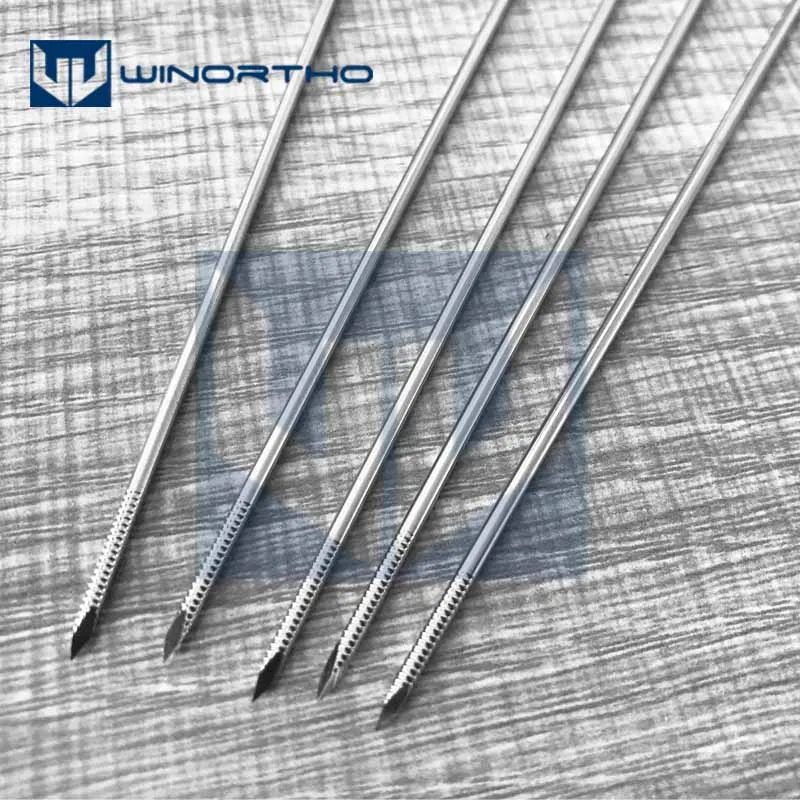 10pcs 1.0mm-3.0x150mm long Nice Stainless steel partial threaded Kirschner wires Veterinary orthopedics Instruments