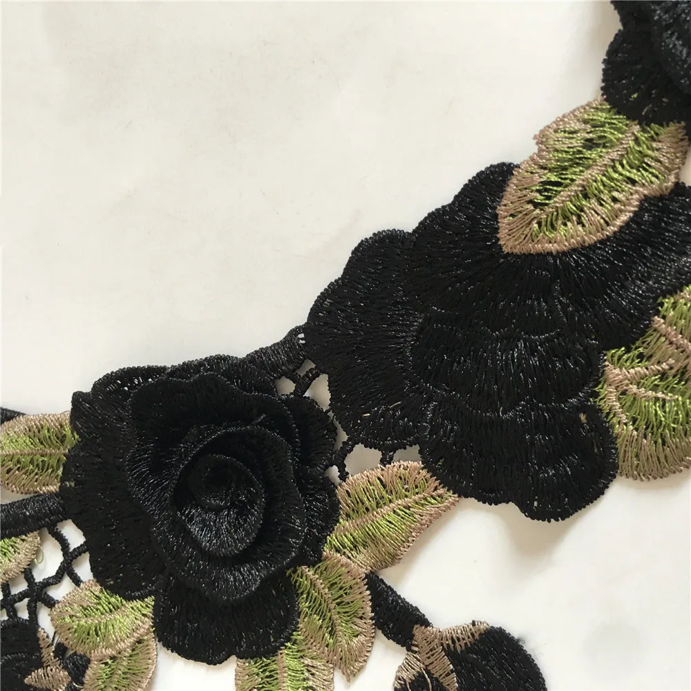 Black and white lace fake collar sewing ladies chest applique fabric embroidery DIY clothing accessories 1 piece for sale