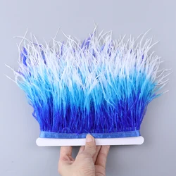 Gradient Three-color Feathers Ribbon Natural White Ostrich Feather Trimming 10-15CM Costume Party DreAccessories for Crafts