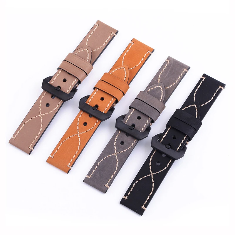 Men\'s Women\'s Genuine Leather Strap 20mm22mm24mm26mm Watch Band for Huawei Watch Samsung Watch watchband UTHAI P11