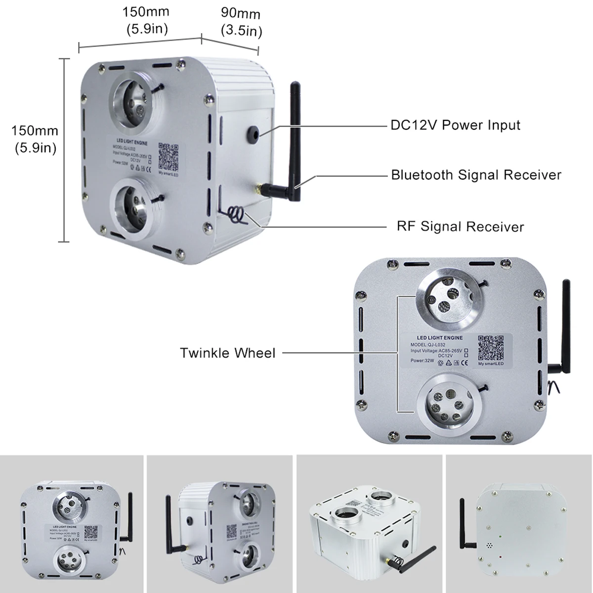 Twinkle 32W RGBW Double Heard Fiber Optic Light  Starry Sky Ceiling Fiber Optic Engine for All kinds of Fiber Optic Cable