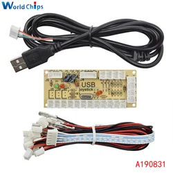 Zero Delay Arcade USB Encoder PC to Joystick Push Buttons Wired Cables For Fight Stick Control Module Board DIY Arcade Game Kit