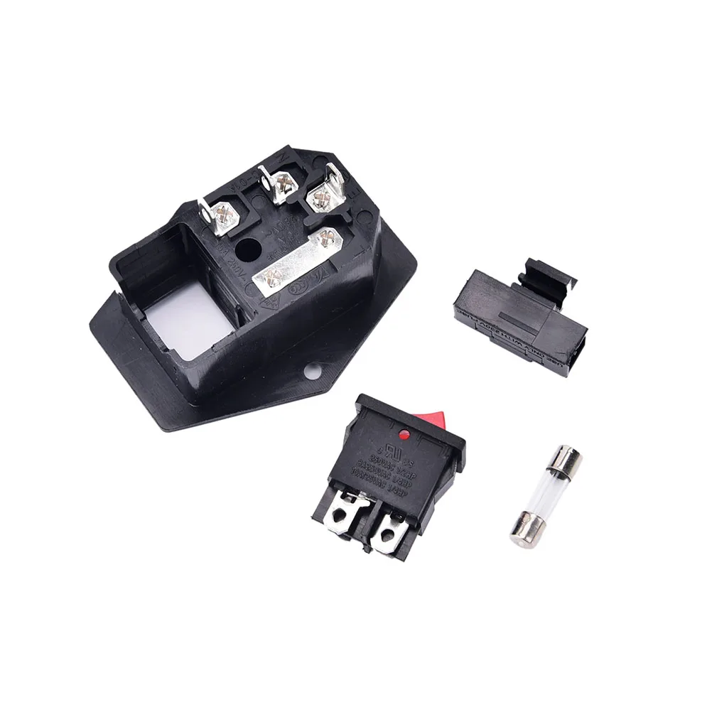 ON/OFF switch Socket with female plug for power supply cord arcade machine IO switch with Fuse 1Pc