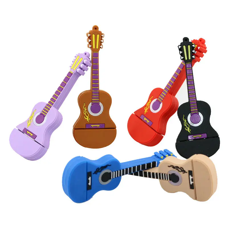 Colorful Cartoon Pendrive 128GB USB Stick Guitar Musical Instruments Guitar Model Pendrive 4GB 8GB 16GB 32GB USB Flash Drive