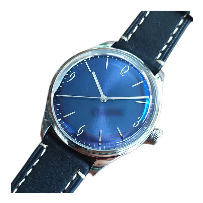 Vakuy Mens Fashion Automatic Mechanical Watch Japan NH35 Movement Luminous Leather Strap Stainless Steel Bubble Mirror Sapphire