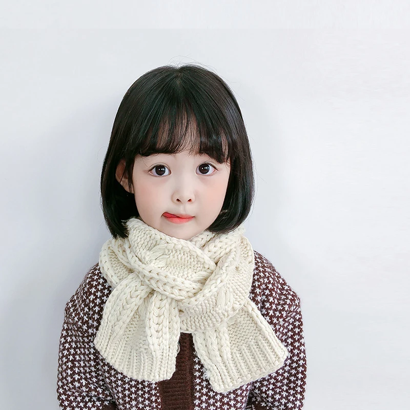 Autumn Winter Kids Boys Girls Knitted Scarf Soft Warm Neckerchief For Baby Children Neck Scarves 9 Colors