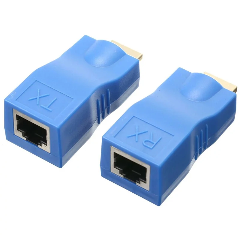 HDMI to RJ45 Network Cable Extender Converter Repeater Over Cat 5e/6 1080P Up to 30m Extender for HDTV HDPC PS4 STB