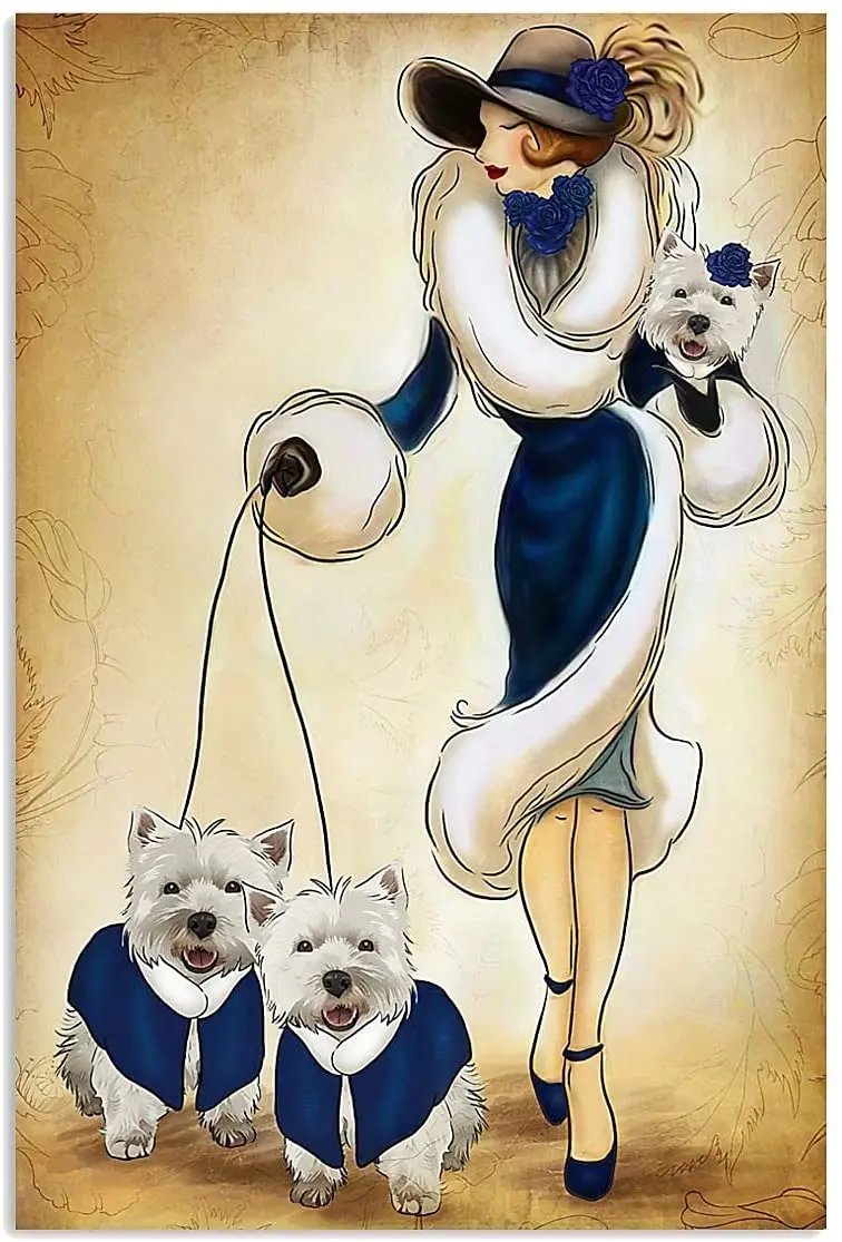 Eeypy TIN Sign Lady West Hignland White Terrier