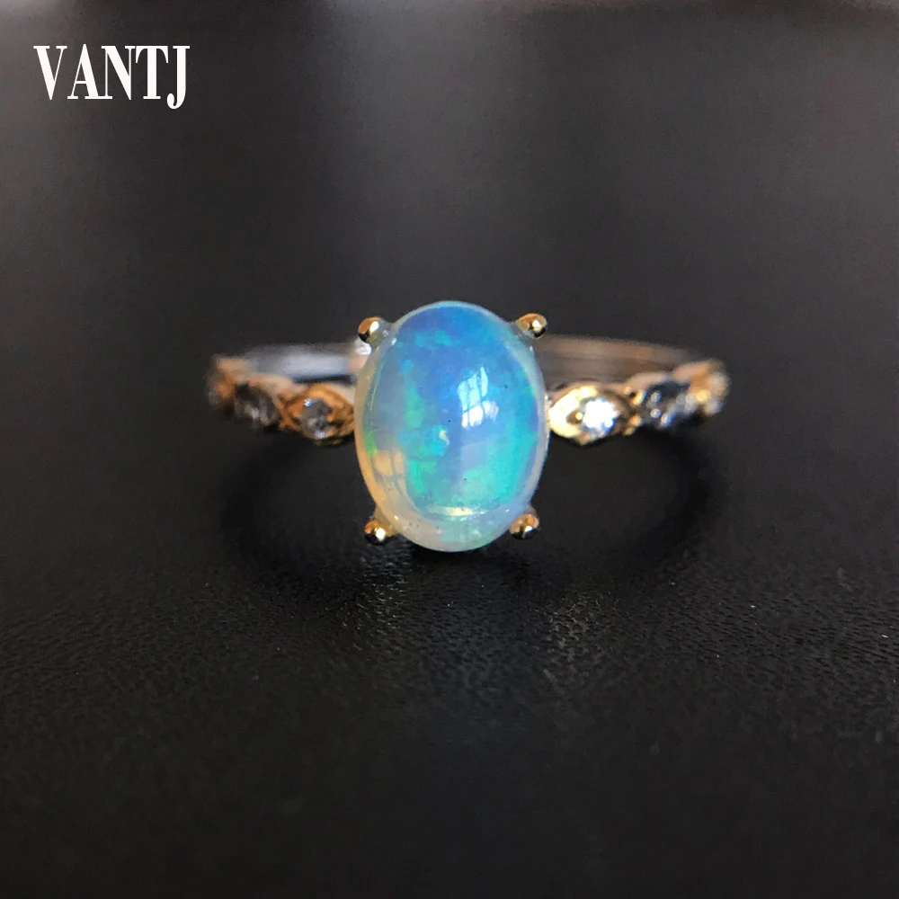 

100% Natural Opal Rings Sterling 925 Silver for Women Sparkling Gemstone Anniversary Party Classic Fine Jewelry Gift Collier