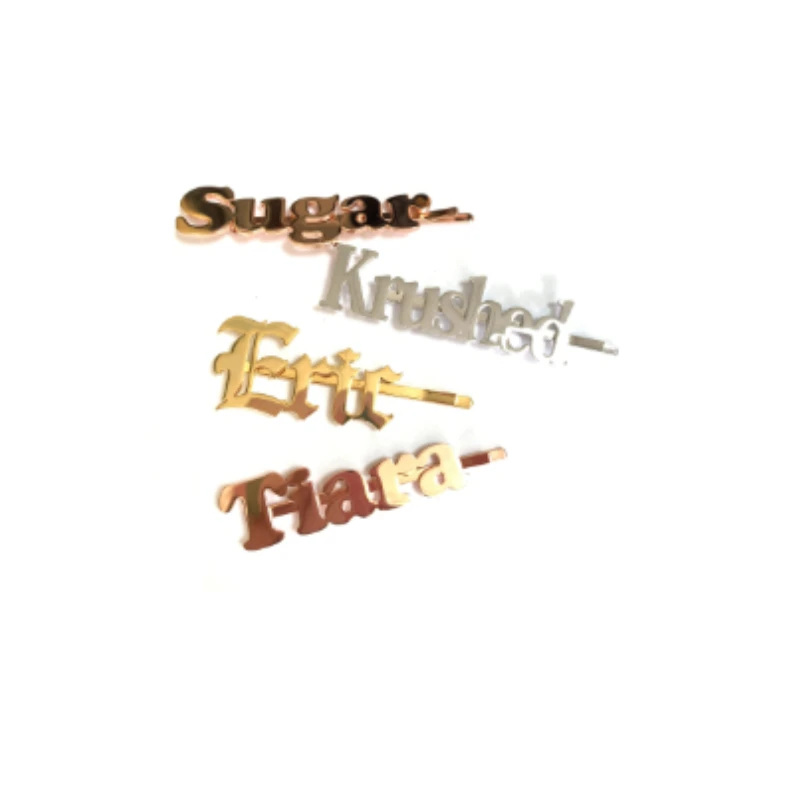 Lateefah Custom Font &Name Word Hair Pins/Personality Letters Hairclips/ Custom Bobby Pins/Blingbling Hair Accessory 