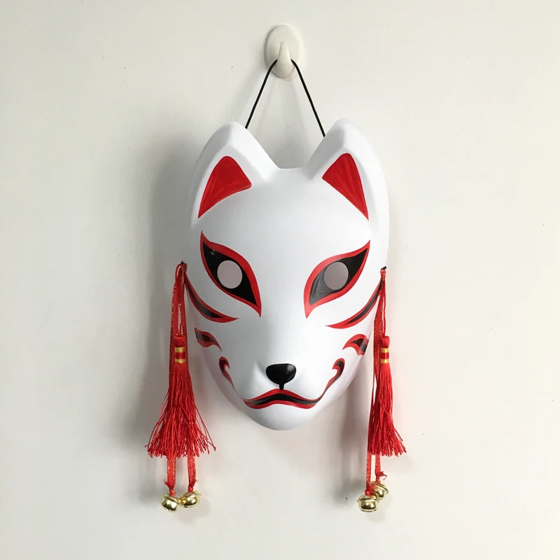 Hand Painted Updated Anbu Mask, Japanese Kitsune Fox Mask Full Face Thick PVC for Cosplay Costume