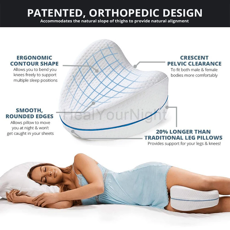 Memory Cotton Leg Pillow Sleeping Orthopedic Sciatica Back Hip Body Joint Pain Relief Thigh Leg Pad Cushion Home Memory Foam