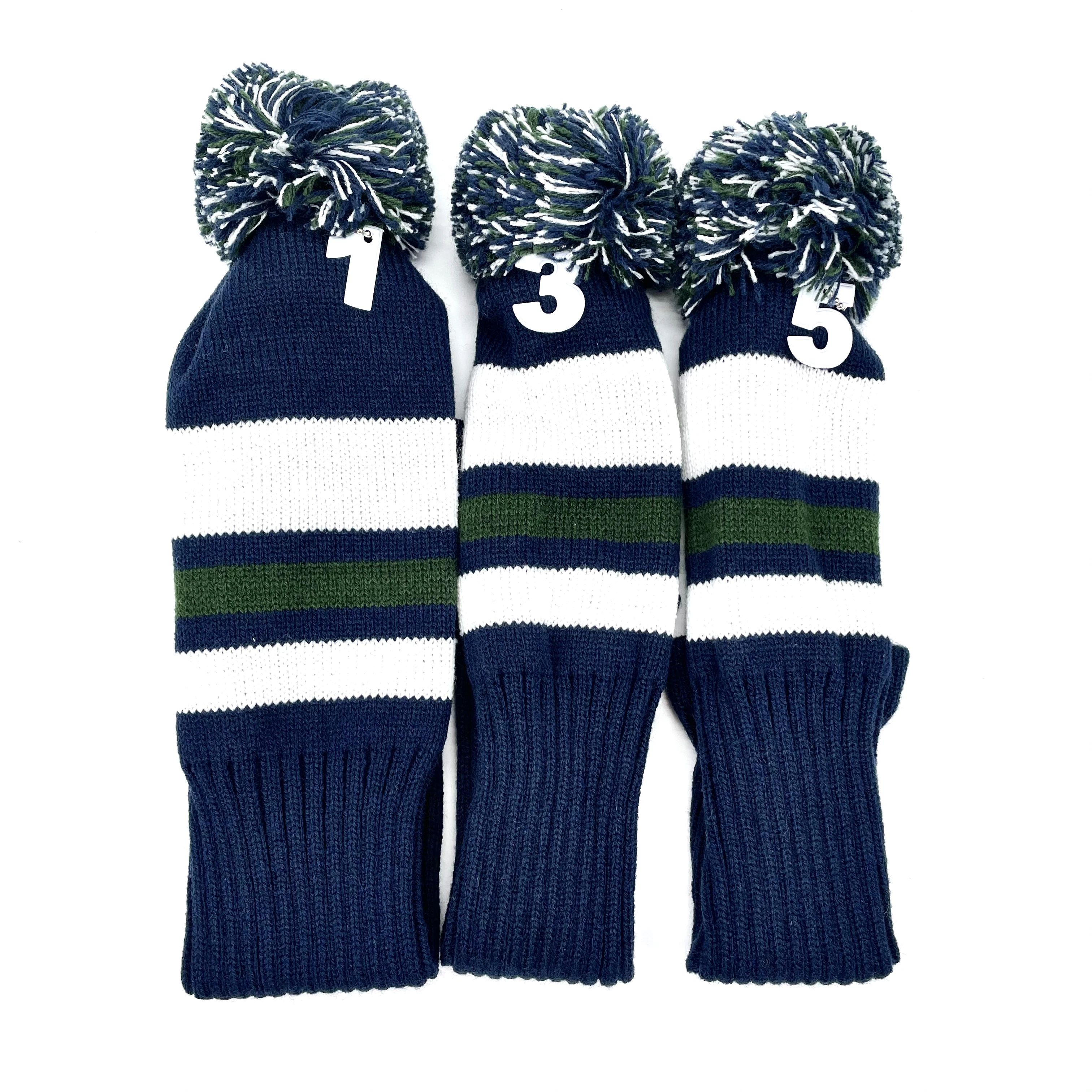 Golf simple style clubs Headcover 3 Pcs/set Knitted Hybrid UT Driver Fairway Wood 1/3/5 Wood Knitting Cover