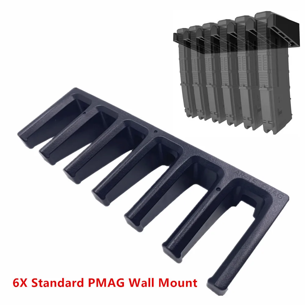 

ABS Material AR15 6X Standard PMAG Wall Mount Magazine Rack, Family Magazine Storage Rack for Glock for Hunting