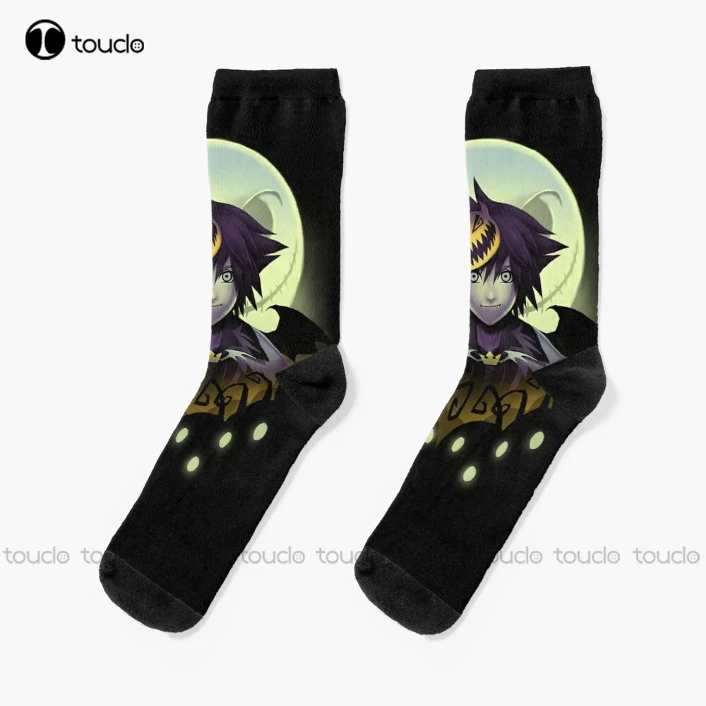 Dark Kingdom - Sora Kingdom Hearts - Halloween Spooky Video Game Socks Women Socks Personalized Custom 360° Digital Print Gift