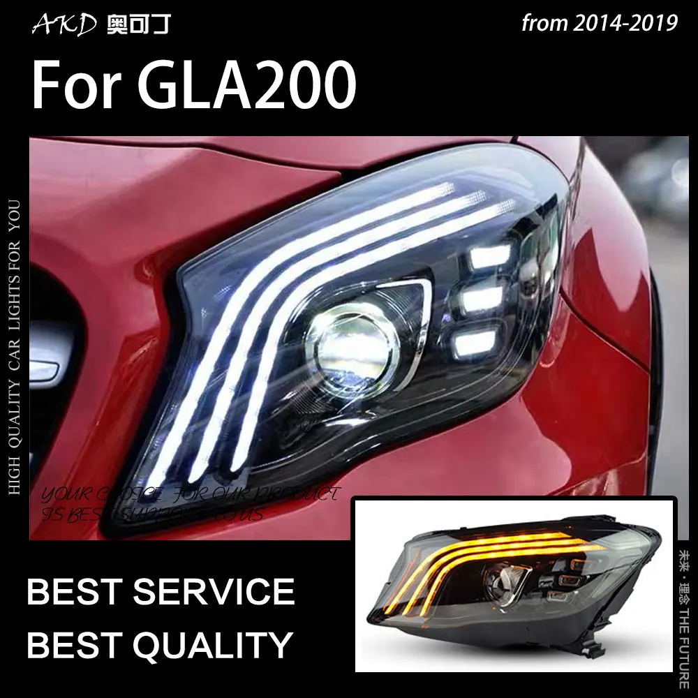 AKD Car Styling Head Lamp for Benz GLA200 Headlights 2015-2019 GLA250 GLA300 LED Headlight LED DRL Hid Bi Xenon Auto Accessories