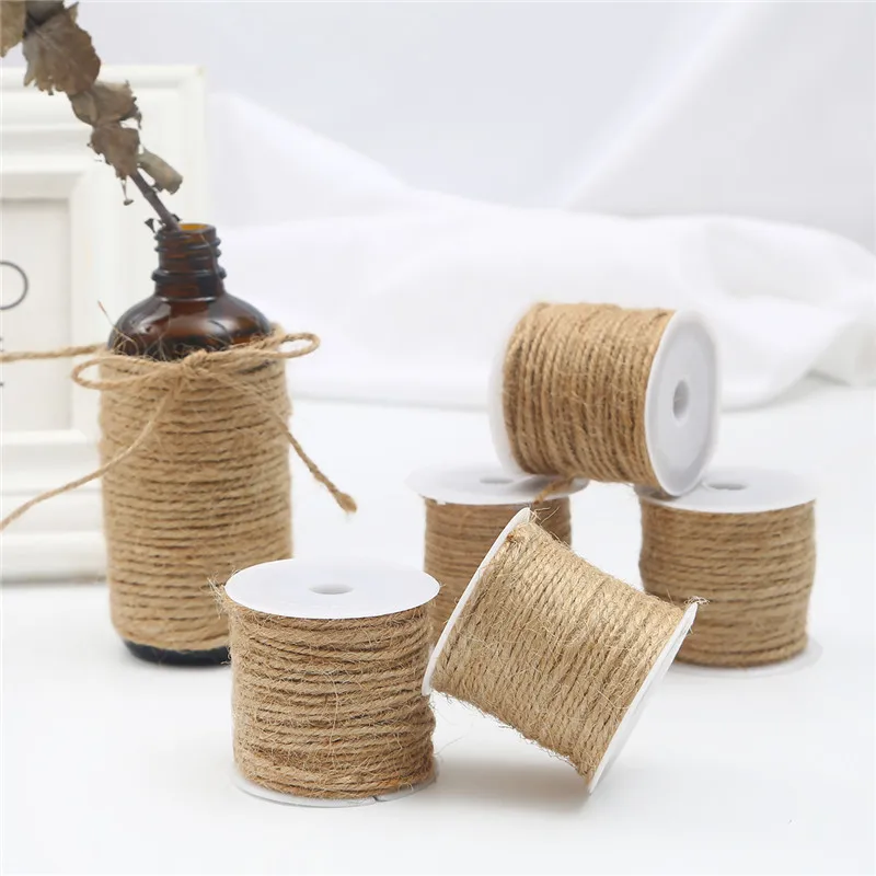 Ficelle de Jute Naturelle 5mm d'épaisseur - Corde de Jute à Trois Fils pour L'emballage Cadeau