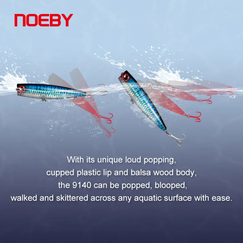 Noeby Popper Superficie Señuelos de Pesca Wobblers Flotante