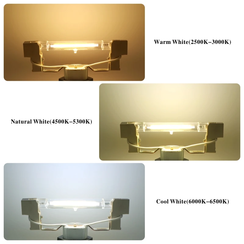 R7S LED Bulb 78mm 118mm 5W 8W 10W 20W R7S Spotlight 220V COB Lamp Glass Tube Replace 30W 50W 100W Halogen Light