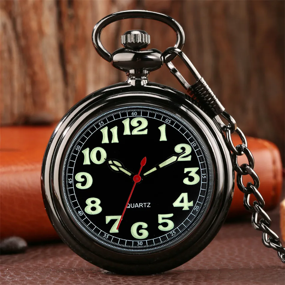 Reloj de bolsillo de cuarzo con números arábigos luminosos para hombres y mujeres, reloj de bolsillo colgante exquisito, reloj Retro, regalos