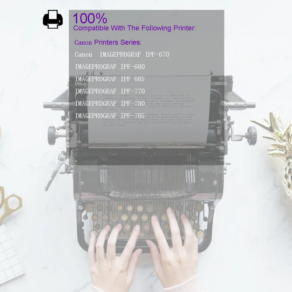 Imagem -03 - Cartuchos de Tinta Compatíveis Pacote para Canon Ipf670 Ipf680 Ipf685 Ipf780 Impressora a Jato Tinta Pfi107 Tinta 130ml 6