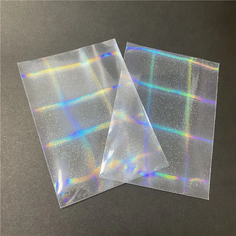 50pcs/Lot 65*90MM Little Stars Laser Flashing Card Sleeves Protector For Magic PKM FAB Cards Holder Holographic Foil Film