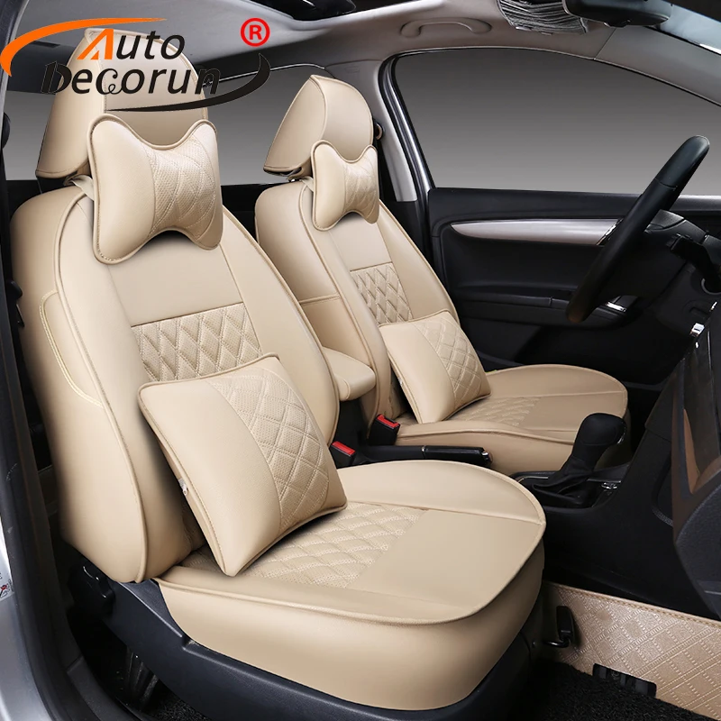 

AutoDecorun Custom Fit Seat Supports for Citroen C4 Aircross Seat Cover Accessories PVC leather Car Cushions Protector 14PCS/Set