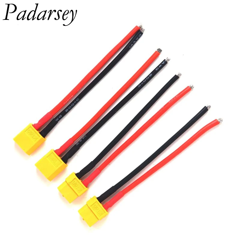 

Padarsey 2 пары разъемов XT60 «мама/папа» с корпусом, силиконовый провод 10 см, 14AWG