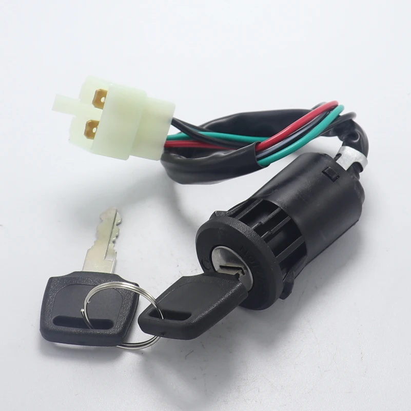 Motorcycle Electric Door Lock 4 Male Plug Ignition Key Switch For 50cc 110cc 125cc 150cc 250cc ATV QUAD Dirt Bike Accessories