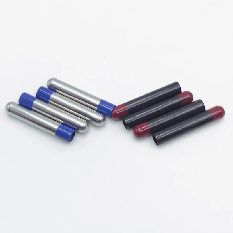 Coolstring 4X22Mm 4Pcs Set Silver-Hitam Biru-Tali Sepatu Merah Akhir Logam Kapsul Tipe aglets Pakaian Tali Sepatu Dekoratif Aksesori