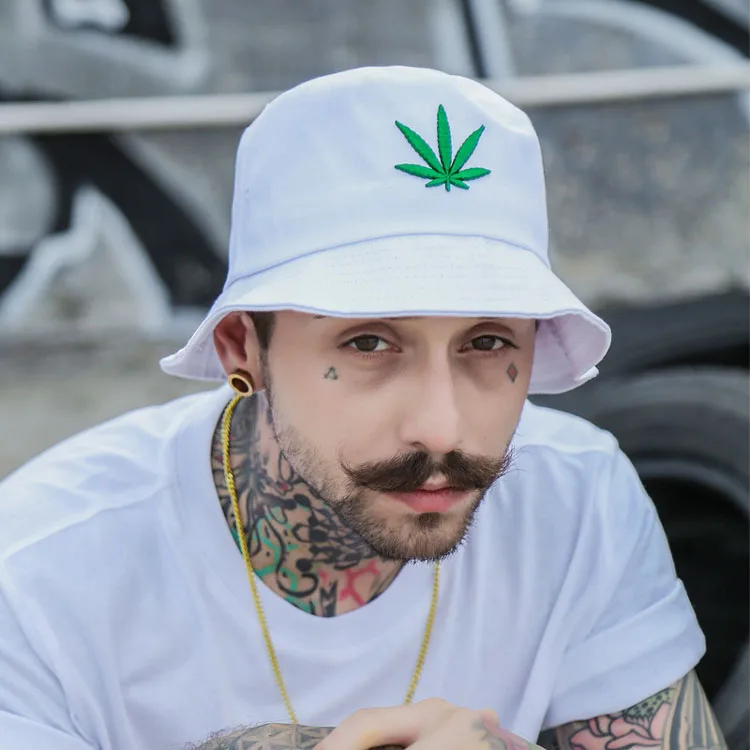 Sombrero de hoja de arce para hombre y mujer, gorra de pescador de Panamá, Hip Hop, algodón, visera de pesca informal, Verano