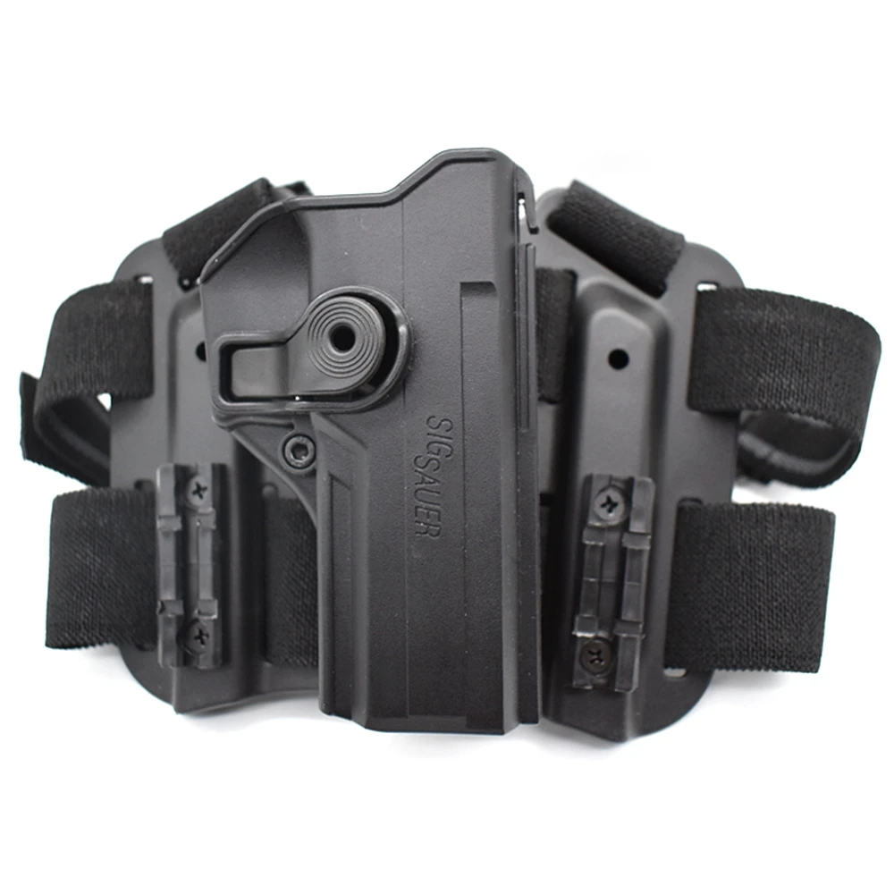 Tactical Drop Leg Holster For Sig Sauer P250 Airsoft Gun Thigh Puttee Holster with Flashlight Holder Magazine Pouch