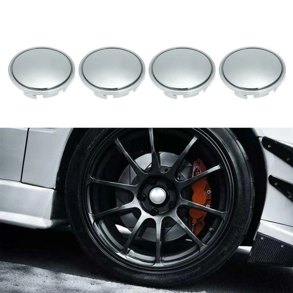 4Pcs ABS Chrome Wheel Center Cap Hub Tyre Rim Hub Cover Universal 56mm Automotive Hubcaps