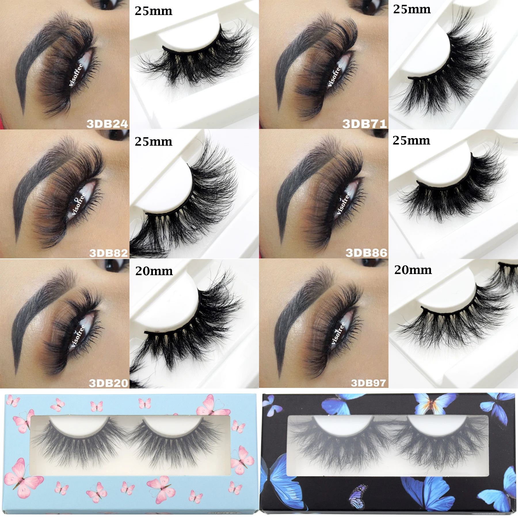 Visofree Mink Eyelashes Crisscross Natural False Eyelashes Eyelash Extension Full Strip False Lashes Handmade Fake Eyelashes E11