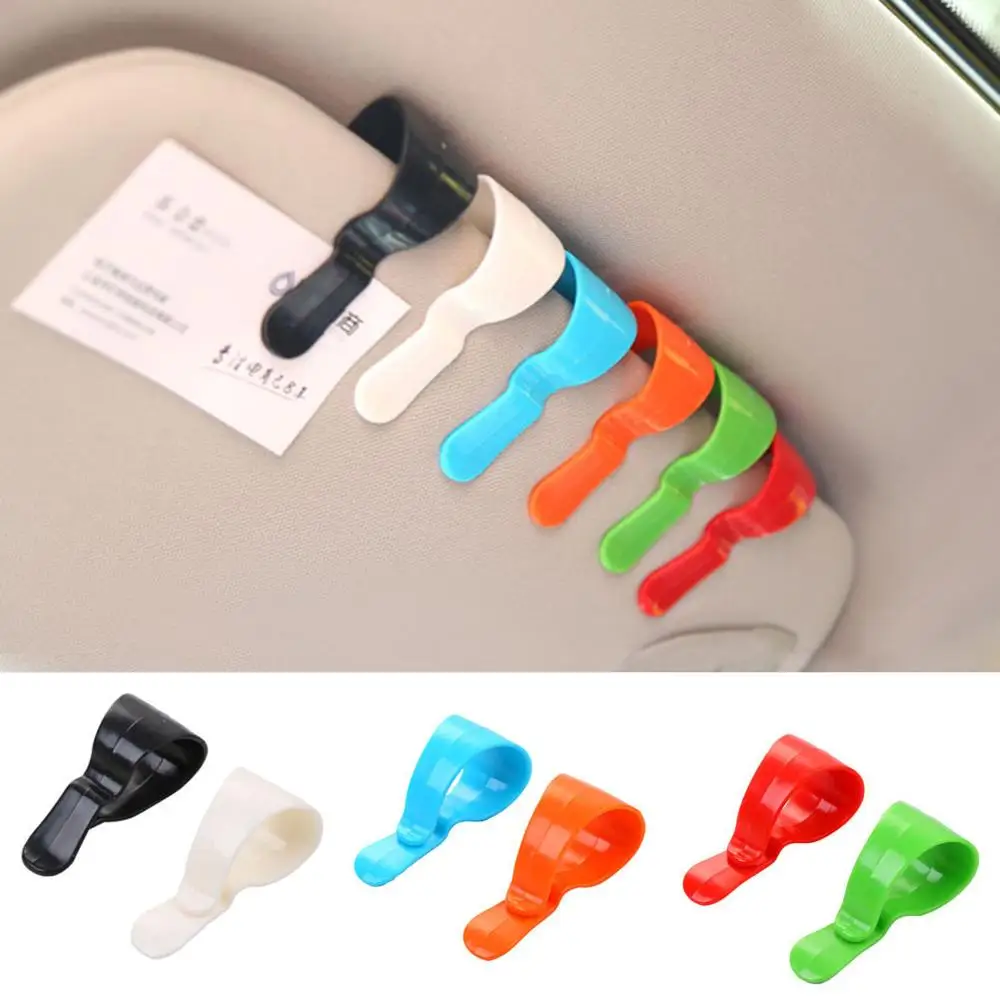 2Pcs Universal Car Visor Note Clip Conveniet Vehicle Visor Sunglasses Glasses Card Pen Holder Paper Ticket Clamp