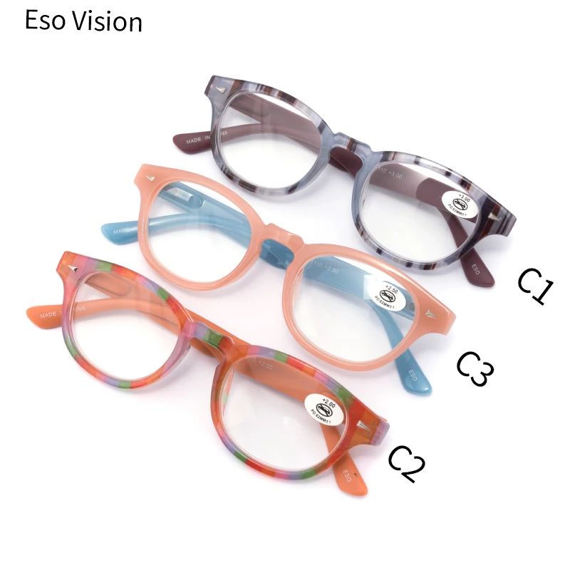 Eso Vision Designerskie okulary do czytania Modne damskie owalne okulary do czytania Różowy Pomarańczowy Niebieski Hurtownia 185110 2.00 1.50 3.50