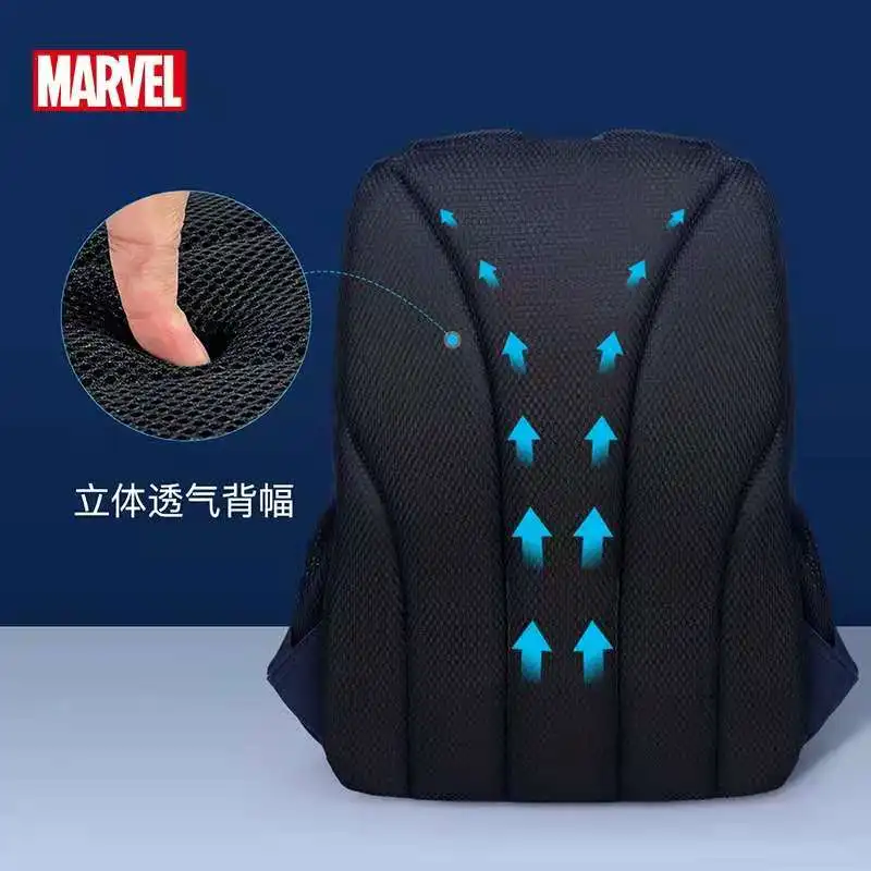 Bolsa escolar Disney para meninos, Mochila ortopédica, Bolsa de ombro para estudante primário Homem-Aranha, Homem de Ferro, Capitão América, Grande