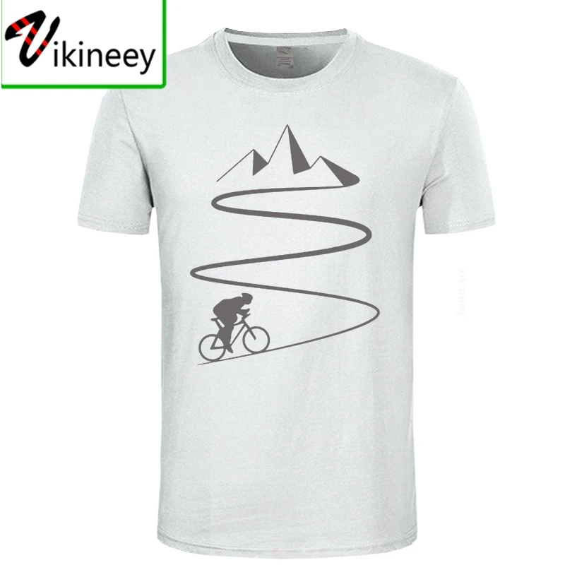 Mountain Bike Heartbeat Funny Biker T Shirt Oversized Custom Short Sleeve Mens Bicycle Cycling T-shirt Fashion Family Cotton