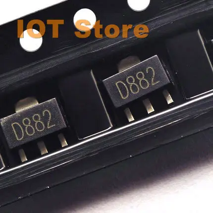 2sd882 d882 smd 트랜지스터 2a 고전류 트랜지스터 sot89