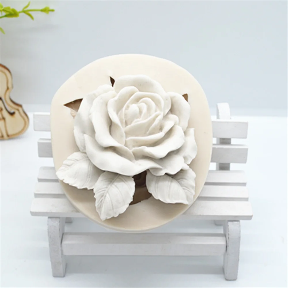 DIY Leafy Rose Design Silicone Mold For Fondant Chocolate Epoxy Sugarcraft Mould Pastry Cup Cake Decorating Kitchen Accessories