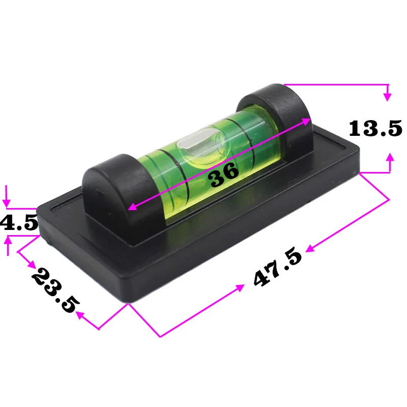 HACCURY Mini Bubble Level Protractor Small Spirit with Magnetic for TV Rack Photo Frame Goods Shelf