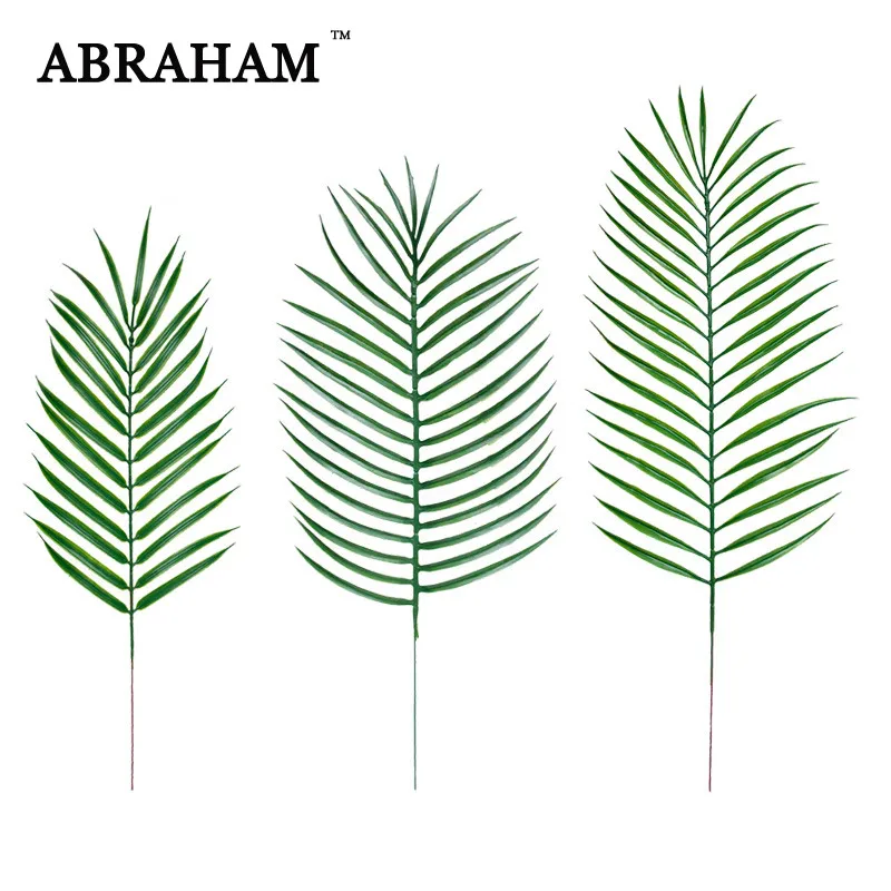 58cm 5pcs Plastic Palm Leafs Tropical Artificial Leaves Branch Green Plants Fake Tree Foliage For Home Plant Wall Wedding Decor