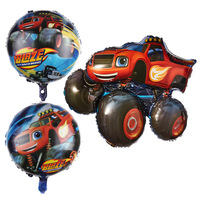 Blaze Monster Machines Car Theme Birthday Party Decorations Red Black Fire Balloons Set Boys Favors Toy Baby Shower Supplies